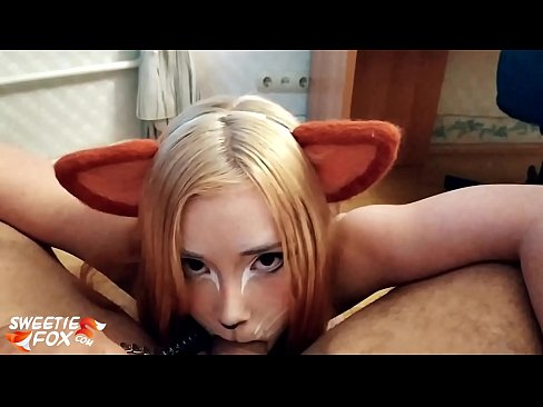 ❤️ Kitsune د هغې په خوله کې ډیک او کم تیر کړ ❤️  ﹏